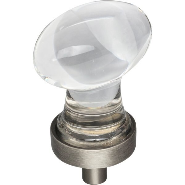Jeffrey Alexander 1-1/4" Overall Length Brushed Pewter Football Glass Harlow Cabinet Knob G110BNBDL - main
